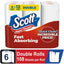 Scott Paper Towels, Choose-A-Sheet, 6 Double Rolls