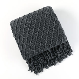 Buy smoky-gray Nordic Style Sofa Cover Cover Blanket Knitted Blanket Shawl Blanket Amazon Tassel Bed Runner Wool Sofa Towel Cover Cloth