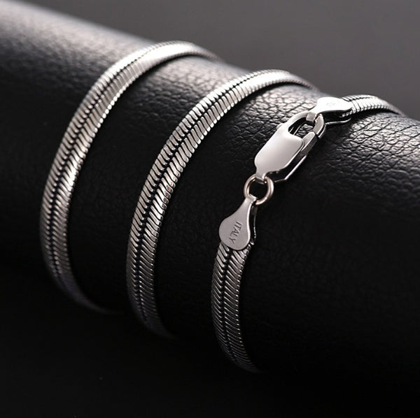Flat Snake Chain Necklace For Men And Women