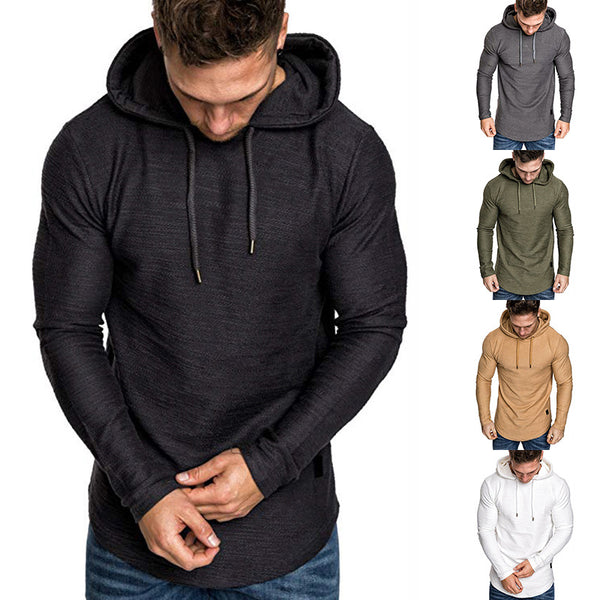 Men Casual Long Sleeve Slim Tops Hoodie