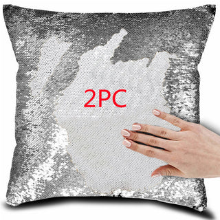 Buy silver-2pc Magical Color Changing Pillow Case Decor Pillows Cover