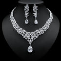 Bridal Zircon Necklace Two-piece Earrings Set