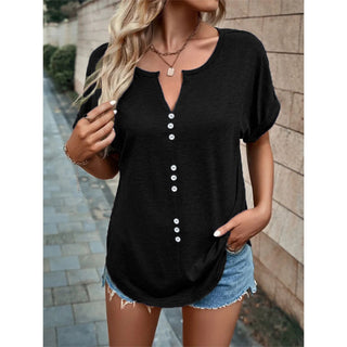 Women's V-neck Short Sleeve Tops Shirt