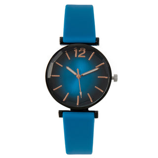 Buy blue Women&#39;s Fashion Gradient Silicone Casual Watch