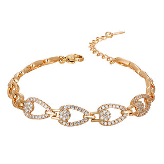 Buy 18k-gold-plated European And American Entry Lux Wind Personalized Bracelet Micro Inlaid Zirconium Hollow Out Stitching
