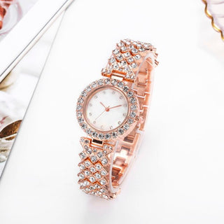 Buy rose-gold Fashion Simple Women&#39;s Quartz Watch Diamond Alloy