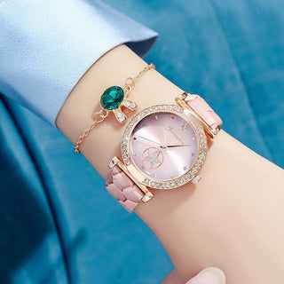 Buy watch-bracelet-set Fashion Watch Gift Suit Quartz Watch Necklace Bracelet Ring Stud Earrings