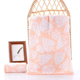 Buy light-orange Bamboo Fiber Strawberry Towel Absorbs Water