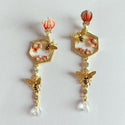 Sweet Romantic Flower Bee Earrings Eardrops Female