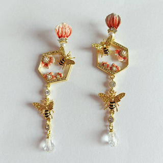 Buy stud-earrings-c-style Sweet Romantic Flower Bee Earrings Eardrops Female