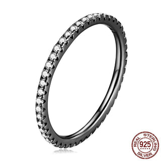 Buy black 925 Silver European And American Simple Ring