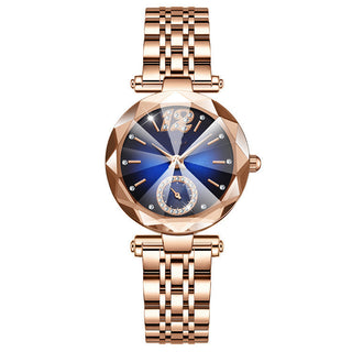 Buy dark-blue Women&#39;s Fashionable Multi-pronged Gradient Glass With Diamond Face Watch