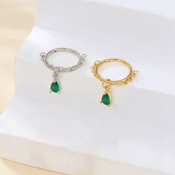 Fashion Green Water Drop Eardrops Earrings