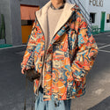 Casual Hip Hop Graffiti Cotton Coat Jacket