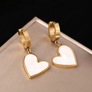 Buy 105-gold-white-shell-eardrops Non-fading Fashion Titanium Steel Earrings