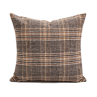 Buy confidence-009-plaid-coffee Sofa Bedroom Bay Window Nordic Brown Brown Pillow Cover