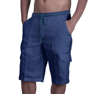 Buy navy-blue Multi Pocket Tie Men&#39;s Beach Cargo Pants