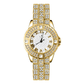 Buy gold Women&#39;s Fashion Simple Rhinestone Alloy Quartz Watch