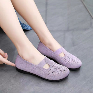 Buy light-purple Women Breathable Mesh Flats Shoes