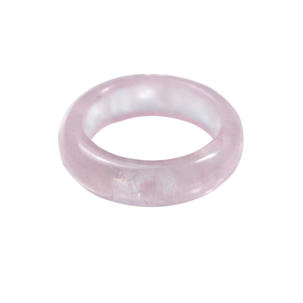 Natural Rose Quartz Ring Diy Handmade Accessory Ring Simple Ring