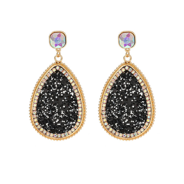 Creative Retro Alloy Diamond Colorful Crystals Earrings For Women