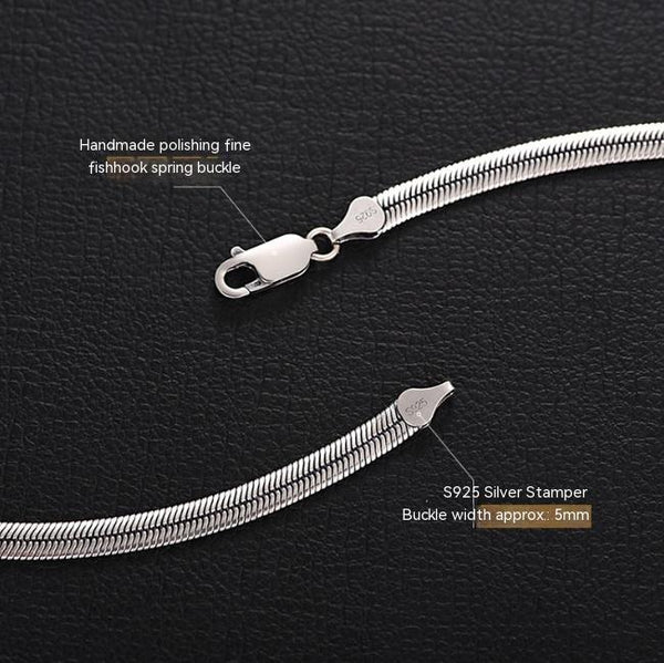 Flat Snake Chain Necklace For Men And Women