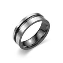 Fashionable All-match Titanium Steel Frosted Two-tone Ring