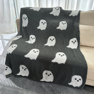 Buy dark-gray Half Velvet Blanket Ghost Blanket Knitted