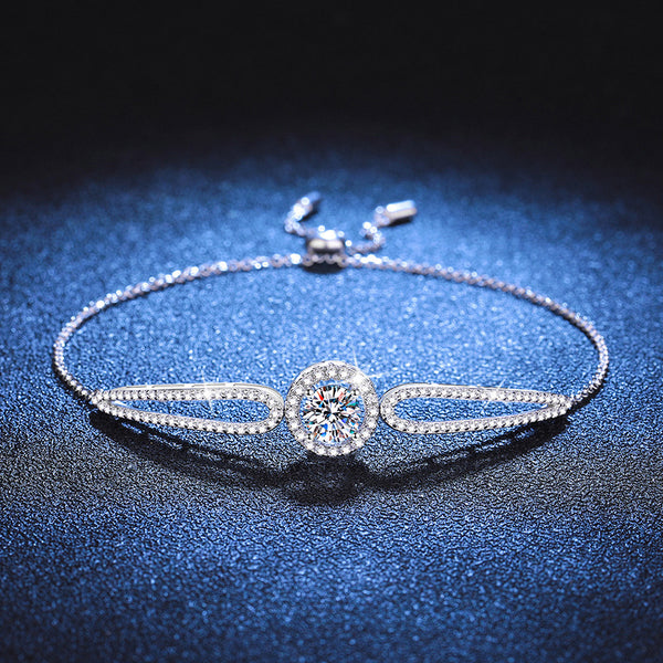 S925 Sterling Silver Female Moissanite Bracelet