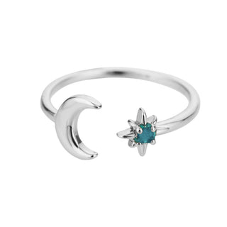 Buy silver-moon European And American Opening Adjustable Sun Opal Female Ring