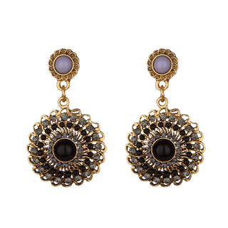 Buy black-grey Bohemian Ethnic Style Stud Earrings Sunflower