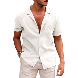 Buy white Men&#39;s Tops Casual Button Down Shirt