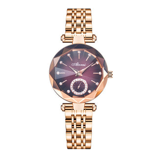 Buy 6012-rose-shell-cherry-red Women&#39;s Fashion Simple Cut Quartz Watch