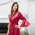 Women's Fashion Mesh Embroidered Robe Dress