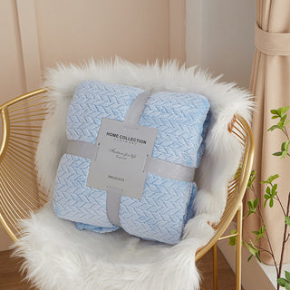 Buy sky-blue Thickened Nap Blanket For Single And Double