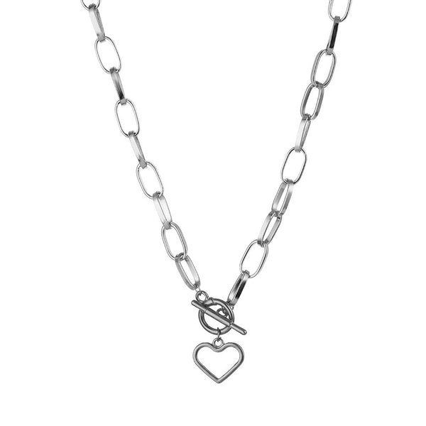 Retro Hip Hop OT Buckle Love Necklace