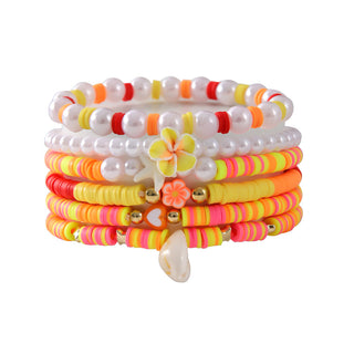 Buy sy0379 Preppy Style Colorful Polymer Clay Flower Shell Bracelet