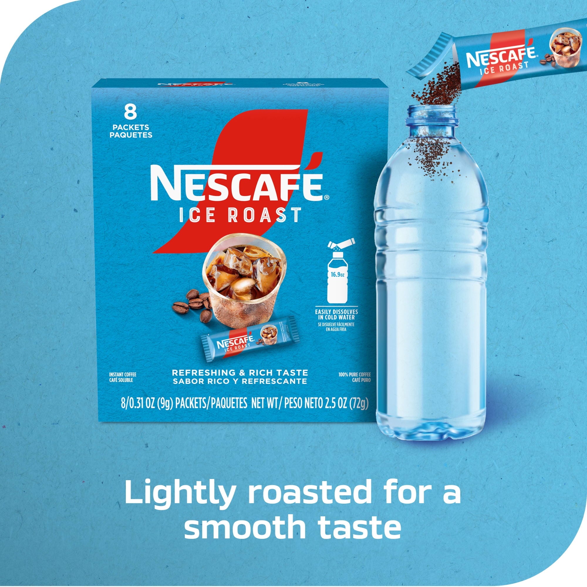 NESCAFÉ Ice Roast, Instant Iced Coffee, 8 Packets