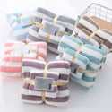 Striped Coral Fleece Soft Towels Suit Soft Skin-friendly Home Wear Blanket Velvet Fabric