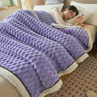 Buy taro-purple Doudou Velvet Blanket Double-layer Thickened Nap Blanket