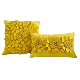 Buy yellow French Entry Lux Heavy Industry 3D Solid Color Pillowcase