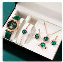 Fashion Watch Gift Suit Quartz Watch Necklace Bracelet Ring Stud Earrings