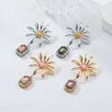 Flower Rhinestone Eardrops Earrings Exaggerated Ladies