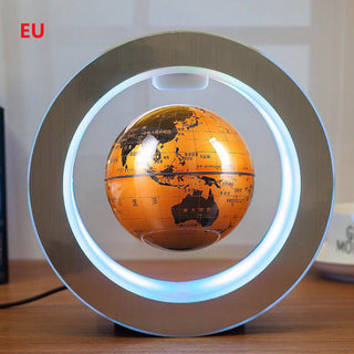 Buy yellow-english-eu Round LED World Map Floating Globe Magnetic Levitation Light Anti Gravity Magic