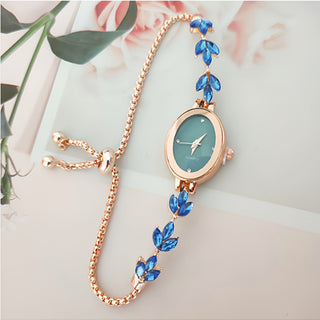 Buy blue Wheat Diamond Women&#39;s Watch Free Adjustment Pull-out Women&#39;s