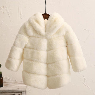 Buy white Children&#39;s Fur Coat Imitating Otter Rabbit Fur Girls Padded Children&#39;s Clothing