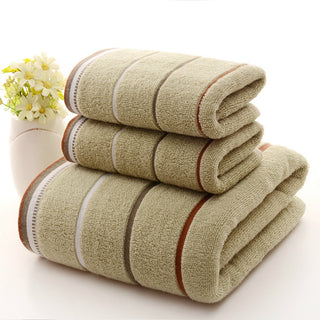 Buy green-three-sections Cotton Three-piece Towel Veneer Cloth Thickened Hotel Bath Towel Embroidery