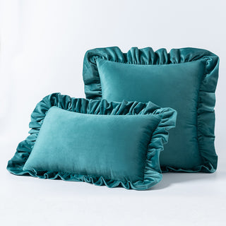 Buy turquoise Nordic Velvet Lace Throw Pillows With Upholstered Living Room Sofa