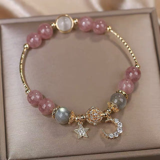 Buy ball-gray-moonlight Bardo Crystal Bracelet Strawberry Quartz White Moonlight