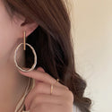 Fashion Color Contrast Oval Earrings Women's Fashion All-match Simple